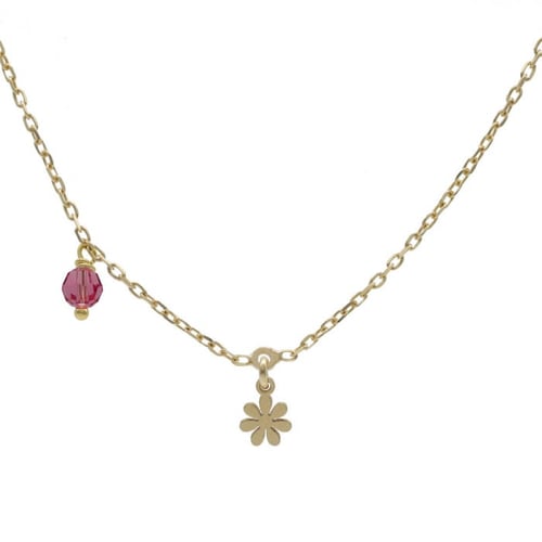Alice flower fuchsia necklace in gold plating