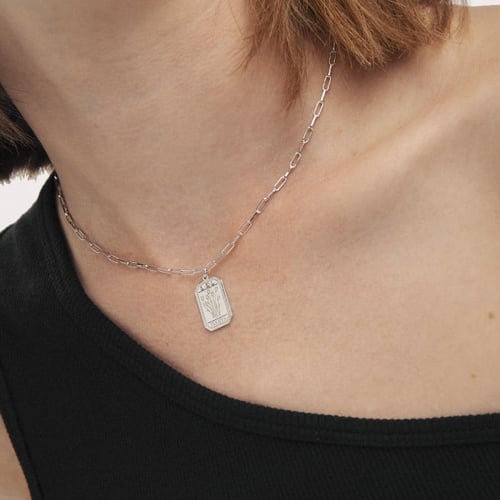 Nagore tulipes crystal necklace in silver
