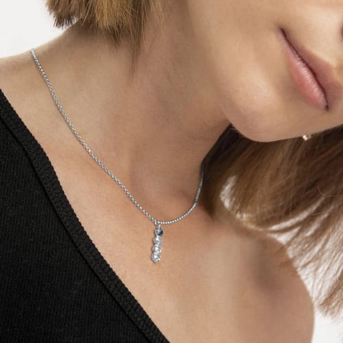 Fadhila denim blue necklace in silver