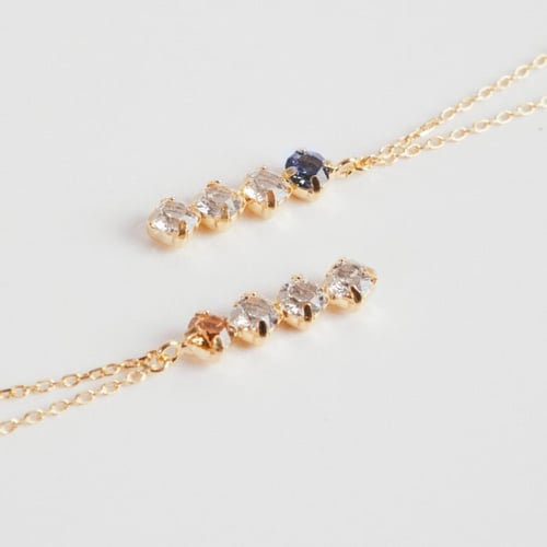 Fadhila denim blue necklace in silver