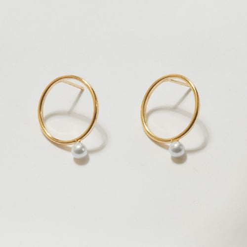 Perlite pearl earrings in gold plating