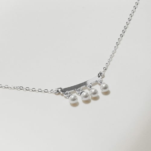 Perlite pearls necklace in gold plating