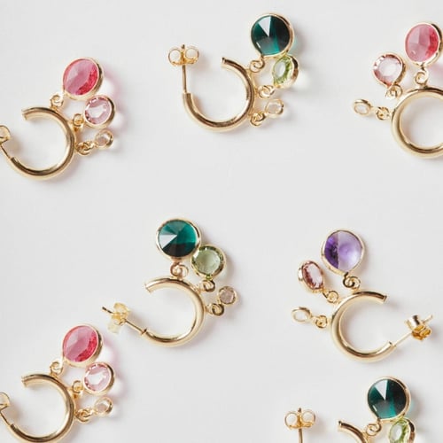 Alice rose hoop earrings in gold plating