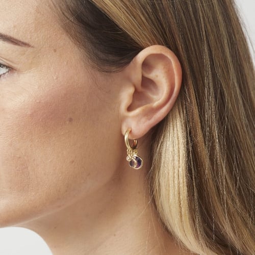 Alice rose hoop earrings in gold plating