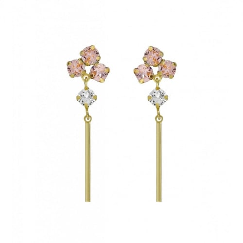 Zahara stick vintage rose earrings in gold plating