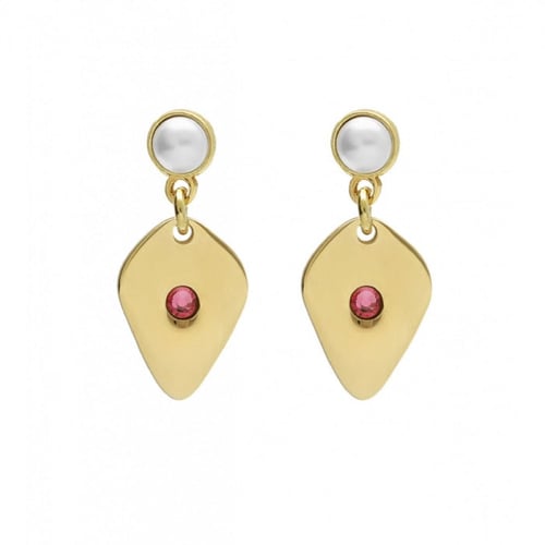 Greta irregular shape rose earrings in gold plating