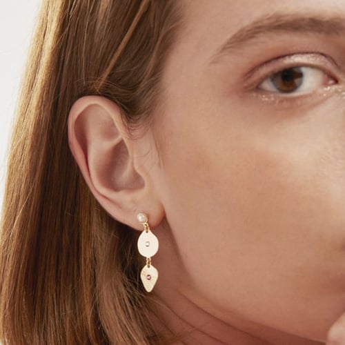 Greta triple crystal earrings in gold plating