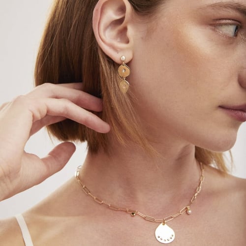 Greta triple crystal earrings in gold plating