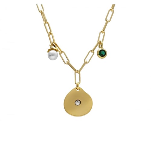 Greta tear crystal necklace in gold plating