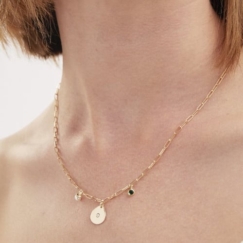 Greta tear crystal necklace in gold plating