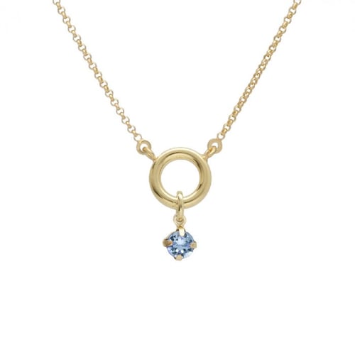 Zahara circle light sapphire necklace in gold plating