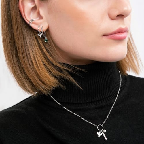 Charming stone fuchsia earrings in silver