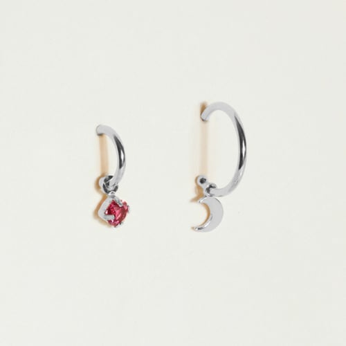 Charming stone fuchsia earrings in silver