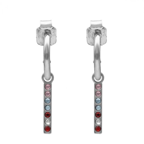 Charming stick multicolour earrings in silver