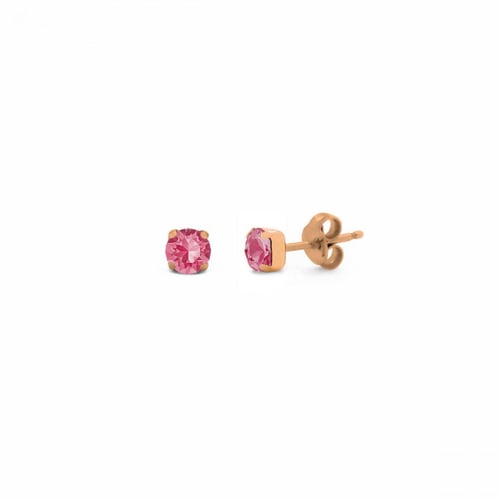Celina round rose earrings in rose gold plating