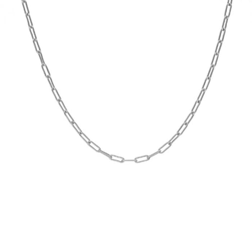 Rhodium-plated fine cable chain of 45 cm