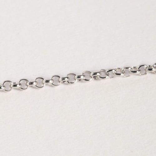 Rhodium-plated rolo chain of 45 cm