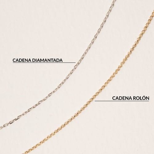 Rhodium-plated rolo chain of 45 cm