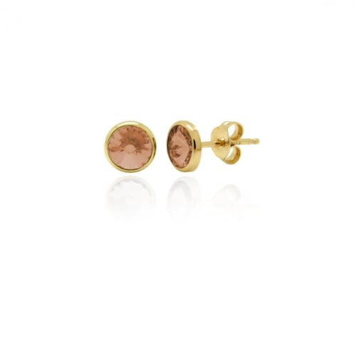 Basic XS crystal light topaz earrings in gold plating
