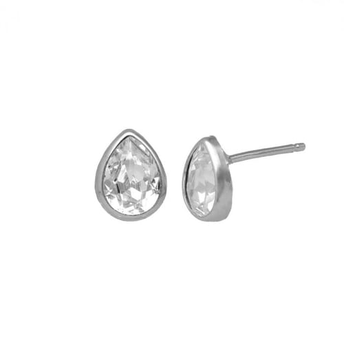 Essential XS tear crystal earrings in silver