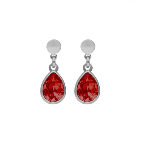 Essential XS tear scarlet dangle earrings in silver
