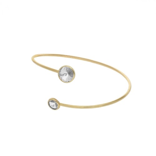 Basic XS double crystal crystal bracelet in gold plating