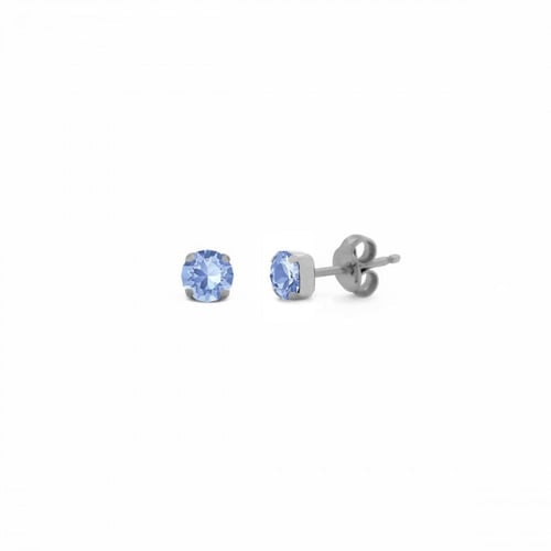 Celina round light sapphire earrings in silver