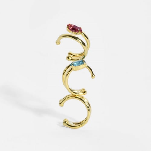 Rose ear cuff earring in gold plating