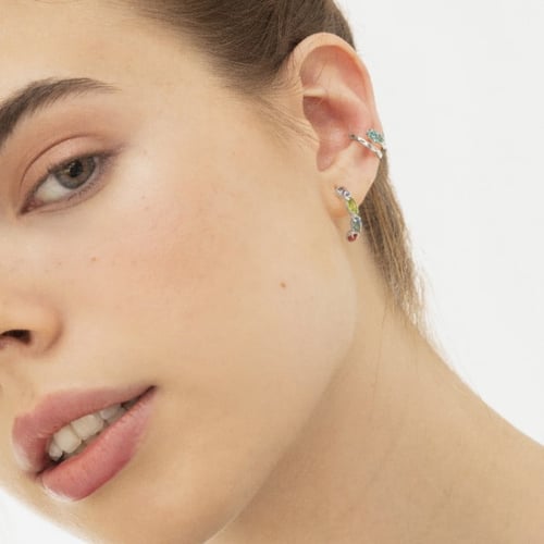 Light turquoise ear cuff earring in silver
