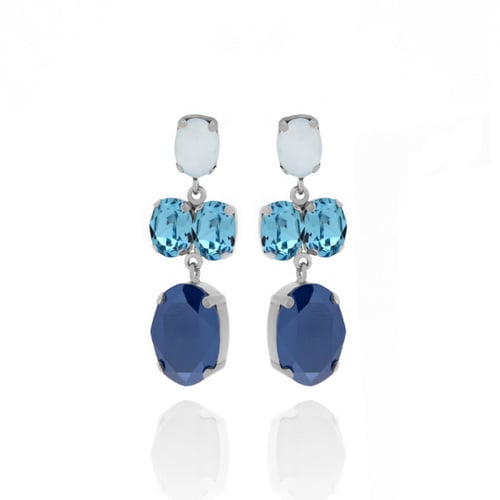 Celina oval royal blue earrings in silver