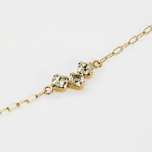 Jade crystals chrysolite bracelet in gold plating