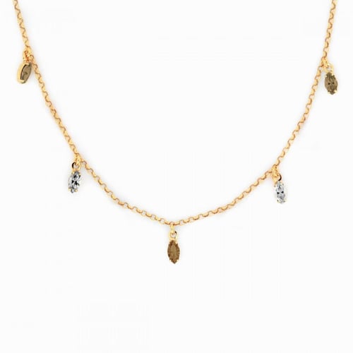 Aqua marquises light light silk necklace in gold plating