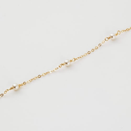 Paulette gold-plated anklet with pearl in pearl shape