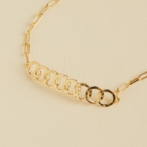 Omega chain bracelet in gold plating.