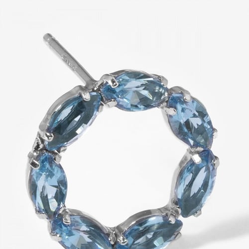 Perpetual circle aquamarine earrings in silver.