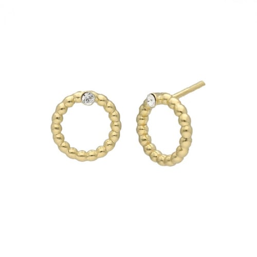 Daphne beaded crystal earrings in gold plating.