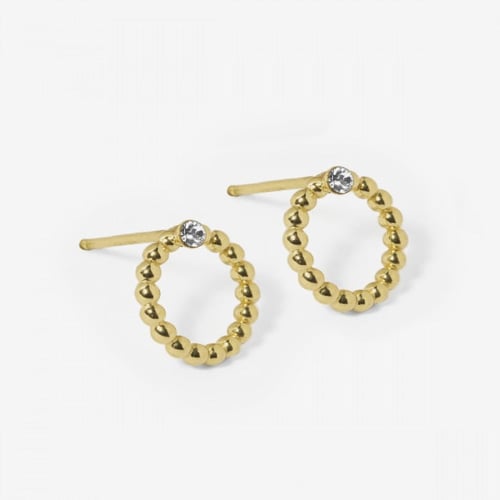 Daphne beaded crystal earrings in gold plating.