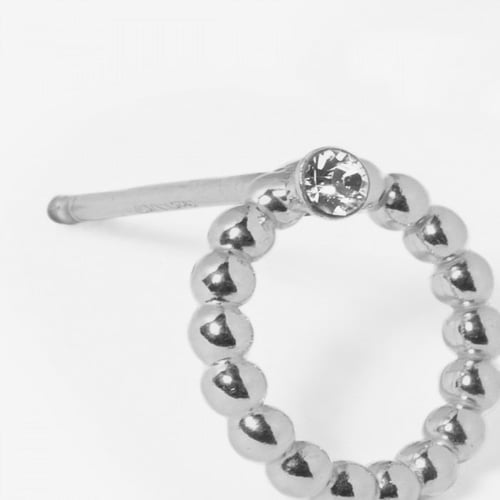 Daphne beaded crystal earrings in silver.