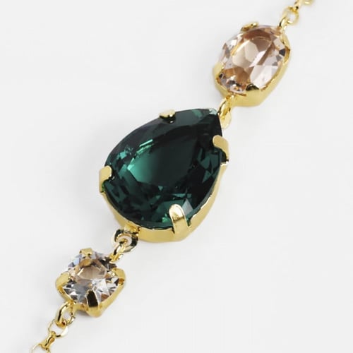 Blooming tear emerald bracelet in gold plating