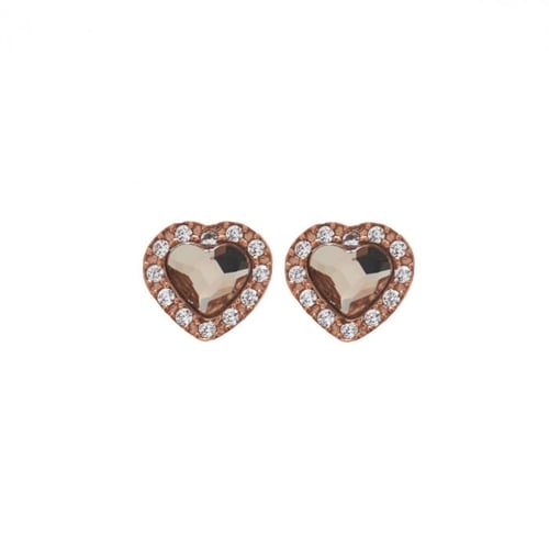 Cuore light amethyst earrings in rose gold plating in gold plating