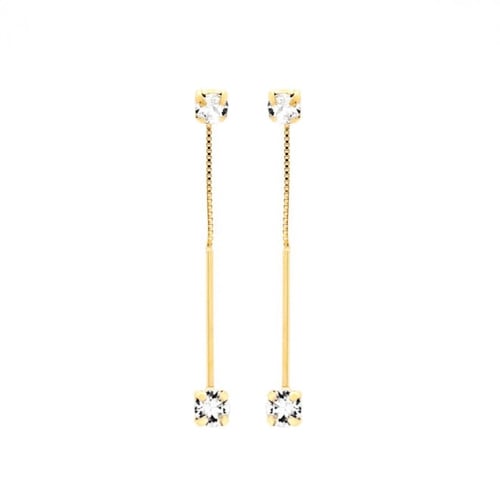 Minimal round crystal earrings in gold plating