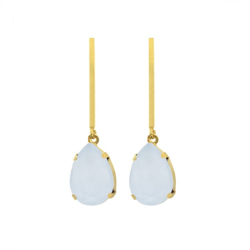 Iconic powder blue earrings in gold plating