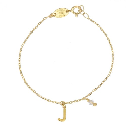 THENAME letter J crystal bracelet in gold plating