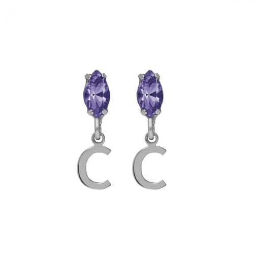 THENAME letter C tanzanite earrings earrings in silver