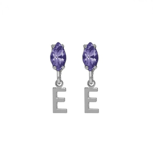 THENAME letter E tanzanite earrings earrings in silver