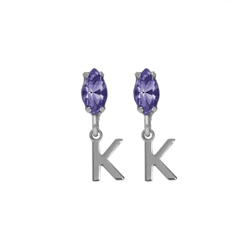 THENAME letter K tanzanite earrings earrings in silver