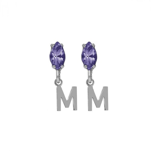 THENAME letter M tanzanite earrings earrings in silver