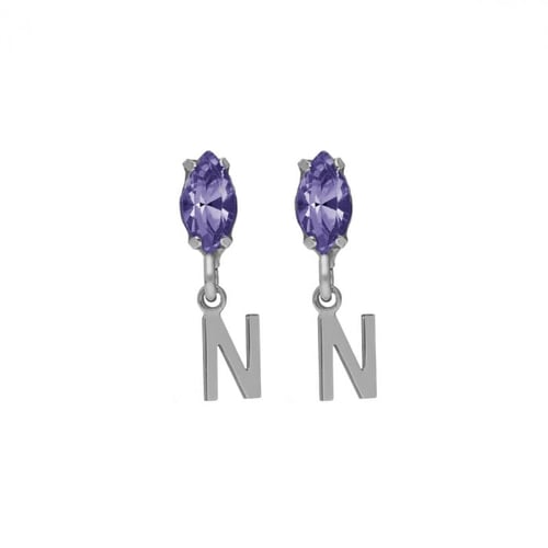 THENAME letter N tanzanite earrings earrings in silver