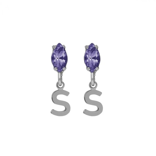 THENAME letter S tanzanite earrings earrings in silver