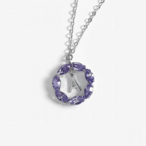THENAME crystals letter A tanzanite necklace in silver